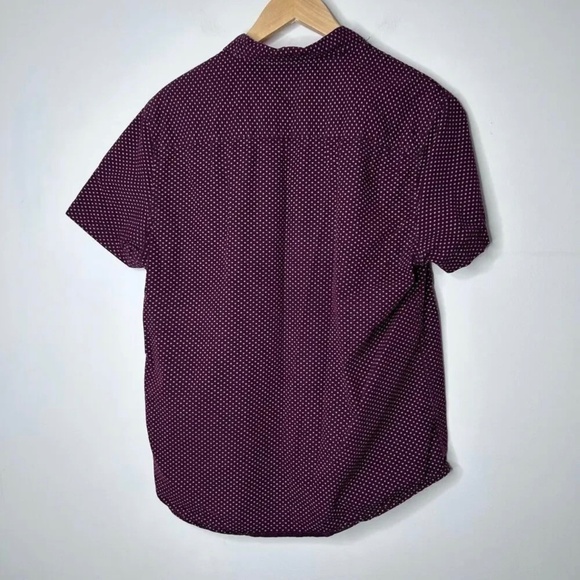 Forever 21 Men’s Button Down Short Sleeve Maroon Floral Print Large - Picture 4 of 5